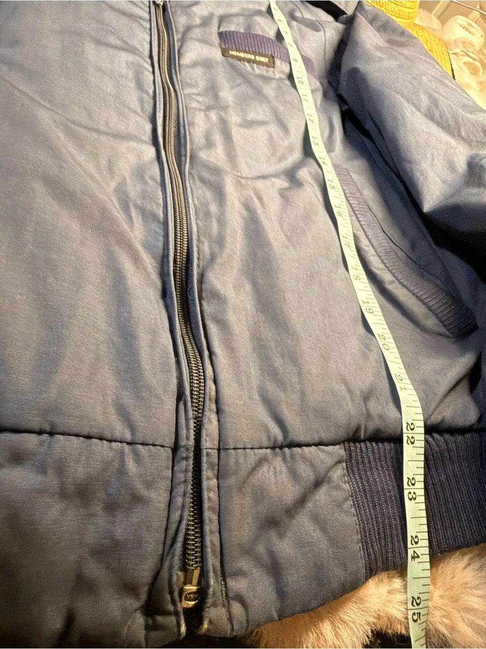Vtg 80s Members Only Iconic Racer Jacket Mens Blue Bomber Rainbow Tag 36